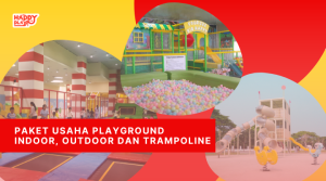 Paket usaha indoor playground, outdoor playground, dan trampoline happy play